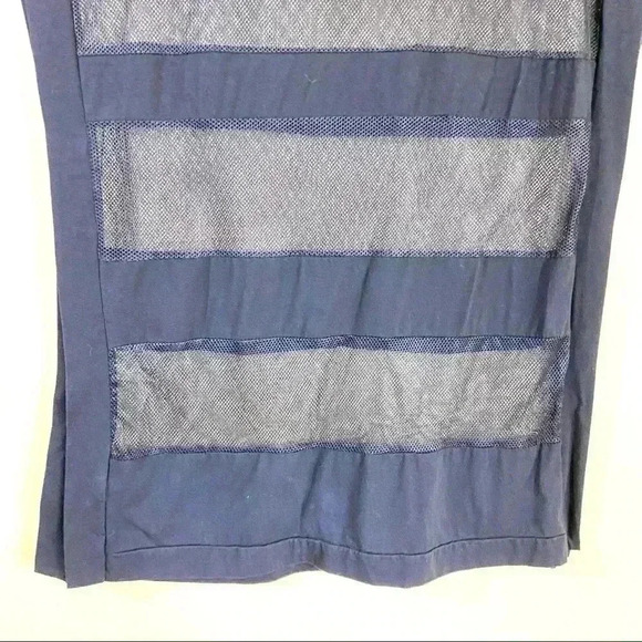 La Moda Black Sheer Mesh Striped Sleeveless Blouse - Picture 11 of 12